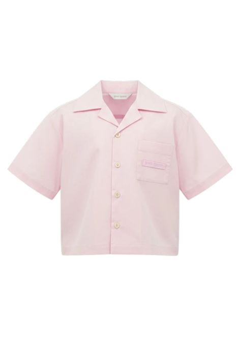 Camicia crop con logo PALM ANGELS | PGGG001S26FAB002042